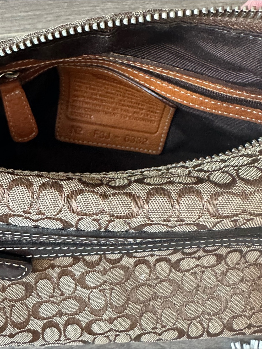 Coach Vintage Y2K Mini Bag in Brown and Tan Signature Monogram Canvas - Picture 9 of 13